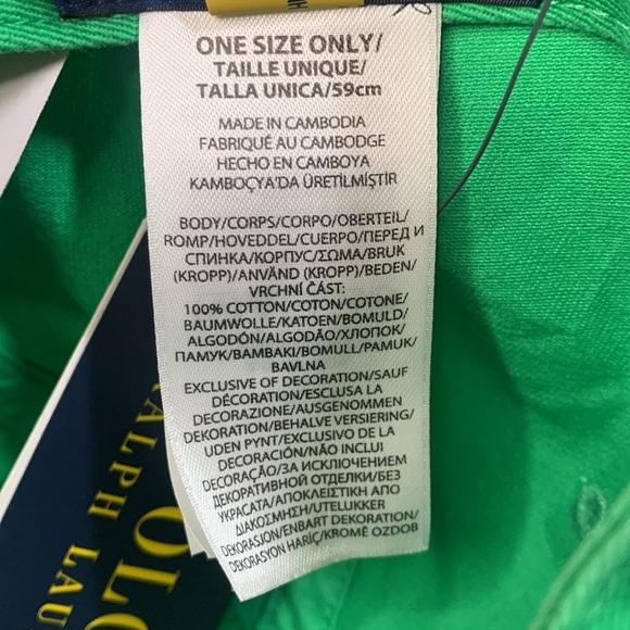 NWT Polo Ralph Lauren Cotton Chino Sports Cap Green - Picture 7 of 10